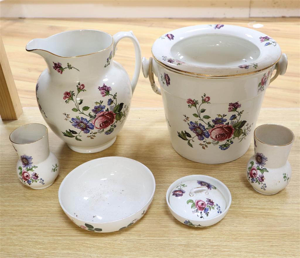 A Bisto earthenware six piece dressing set, pail 25cm excl. swing handle